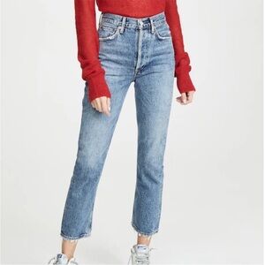 Agolde High Rise Riley Straight Crop Jeans in Frequency sz. 29